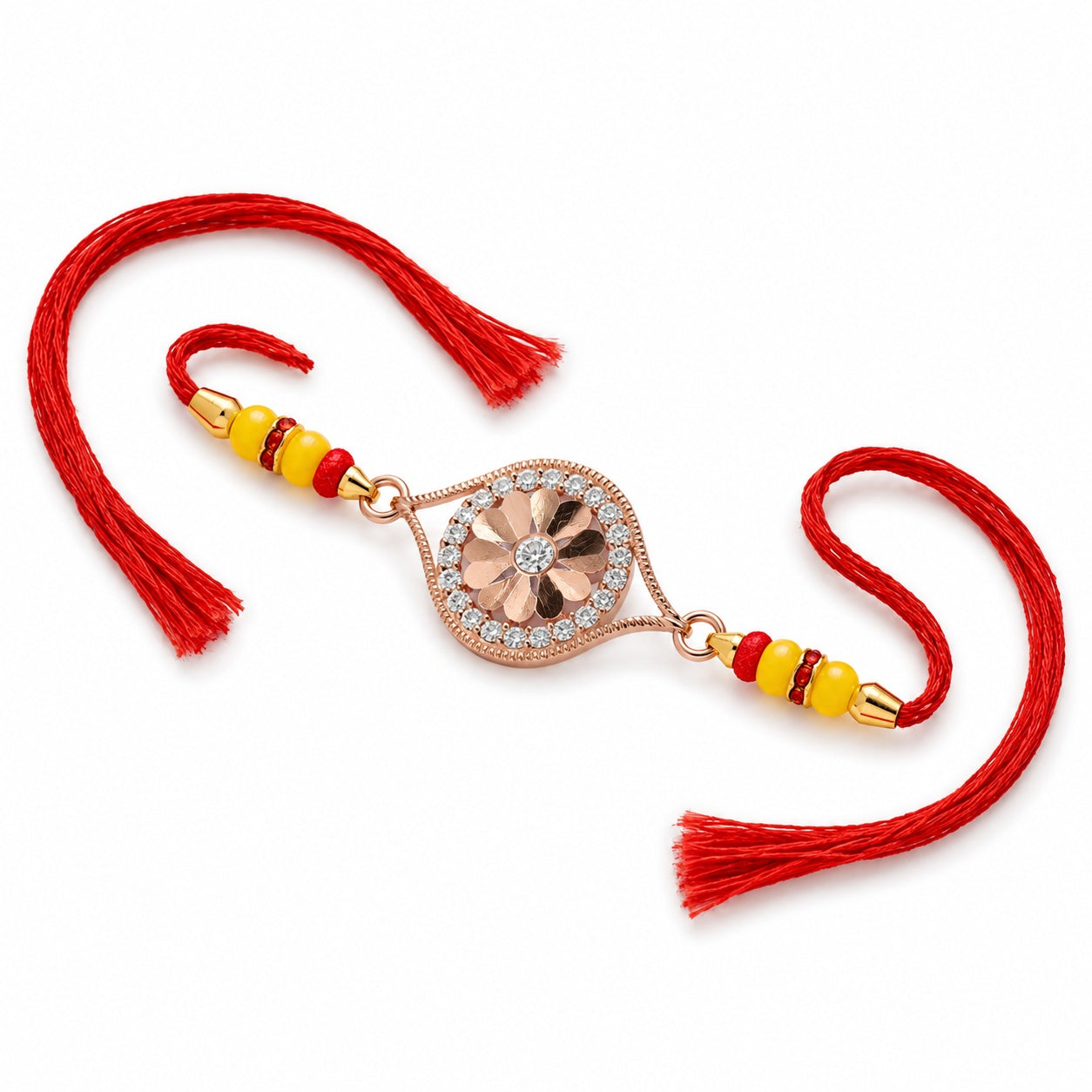 Cherished Bond Rose Gold Coated Silver Rakhi