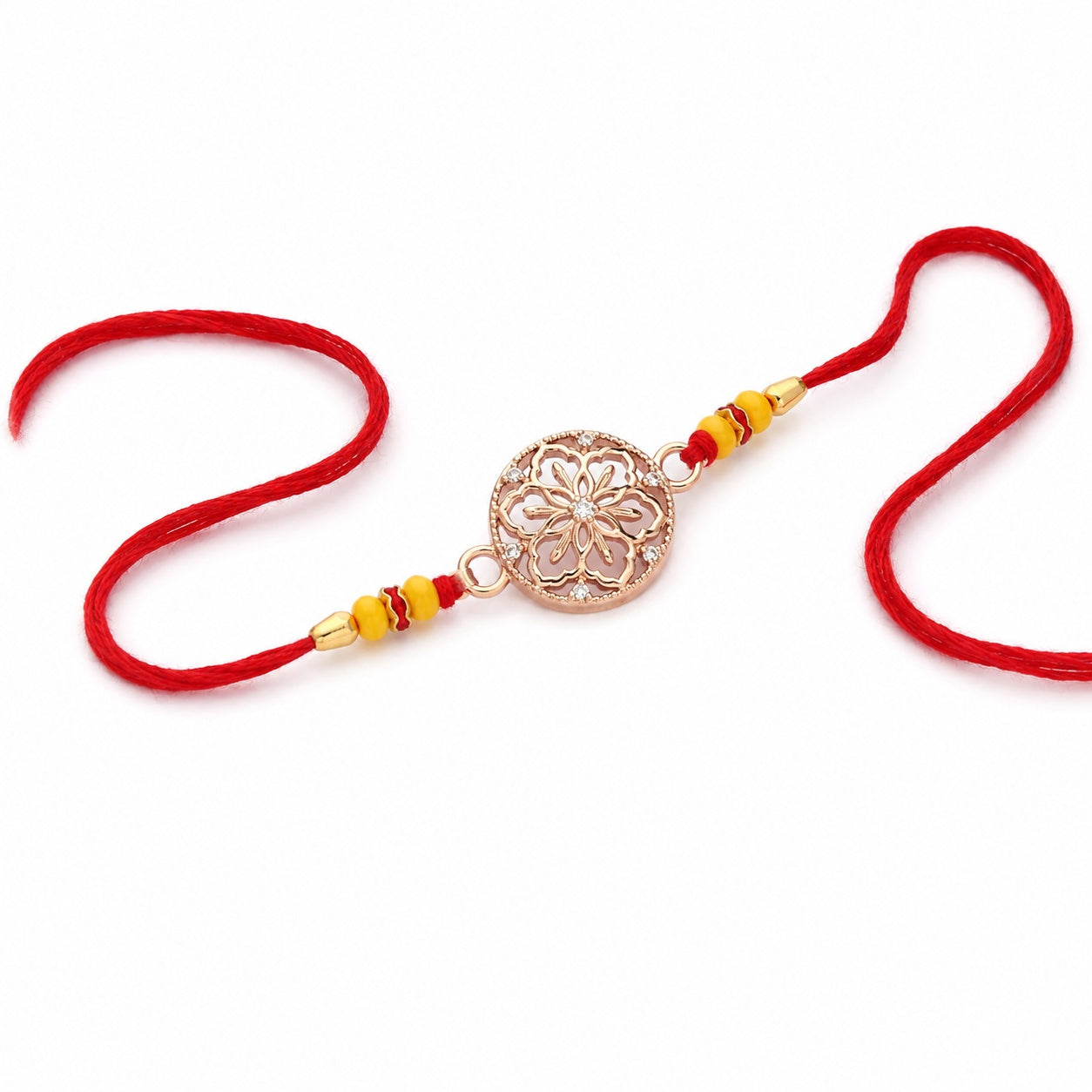 Prerna Rose Gold Coated Silver Rakhi