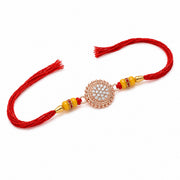Sacred Circle Rose Gold Coated Silver Rakhi