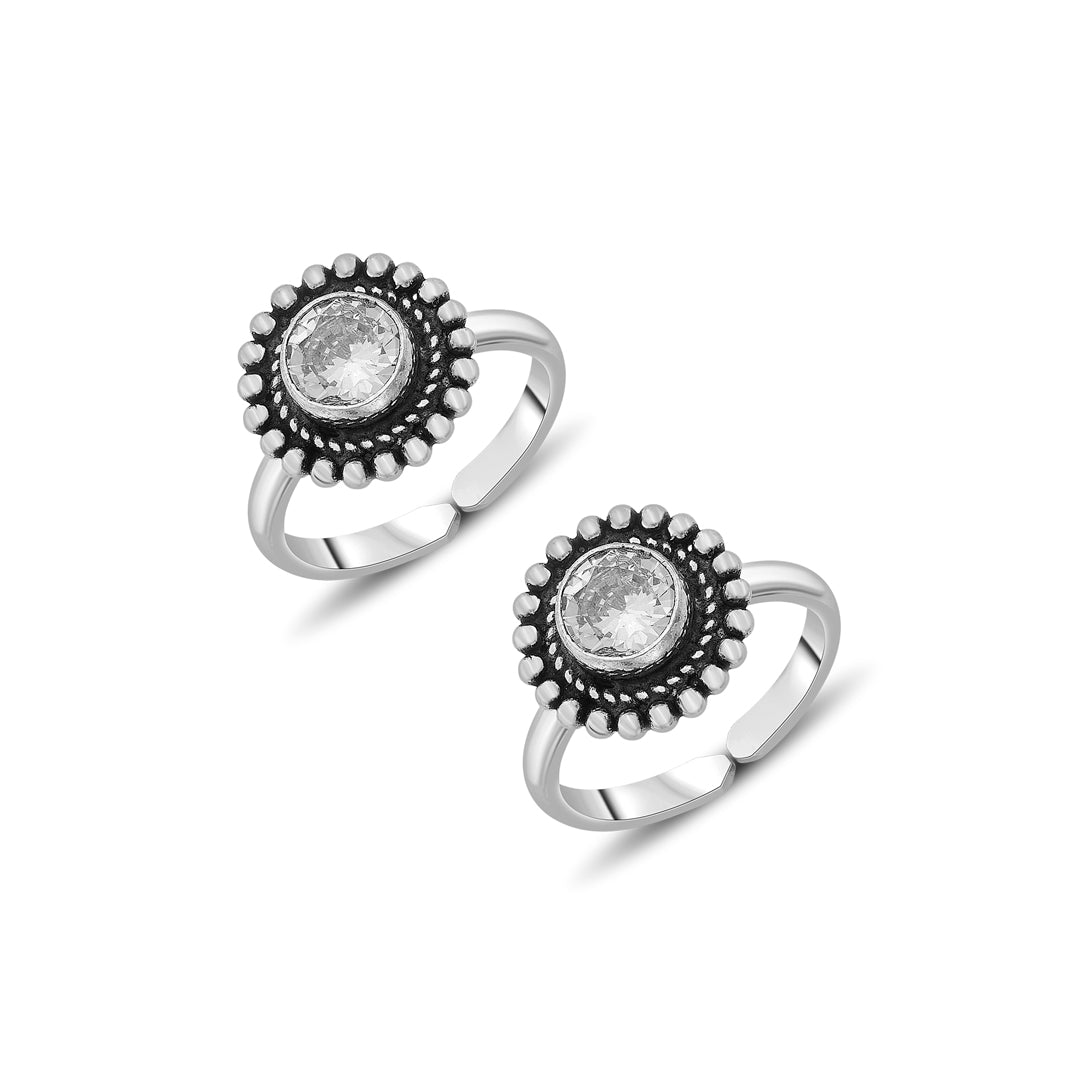 Luna Glow Oxidized Silver Toe Ring