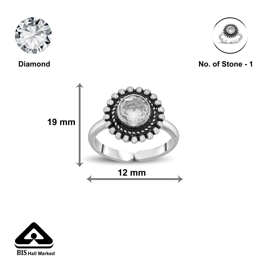 Luna Glow Oxidized Silver Toe Ring