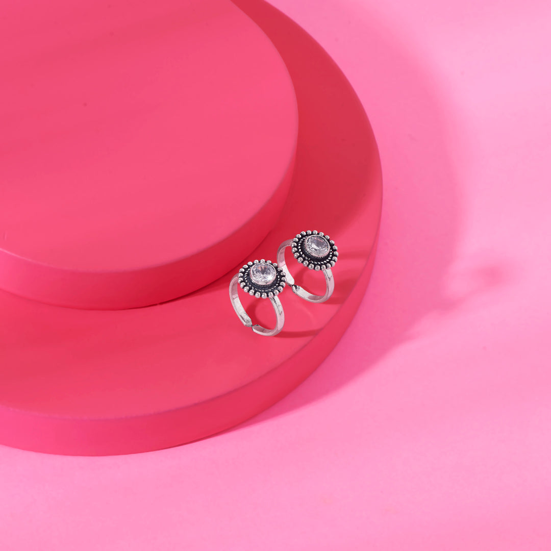 Luna Glow Oxidized Silver Toe Ring