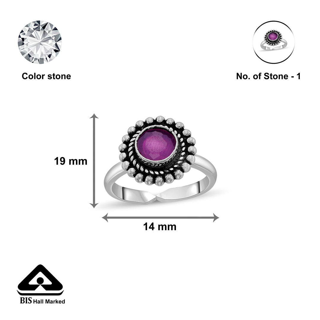 Sapphire Tinzel Oxidized Silver Toe Ring
