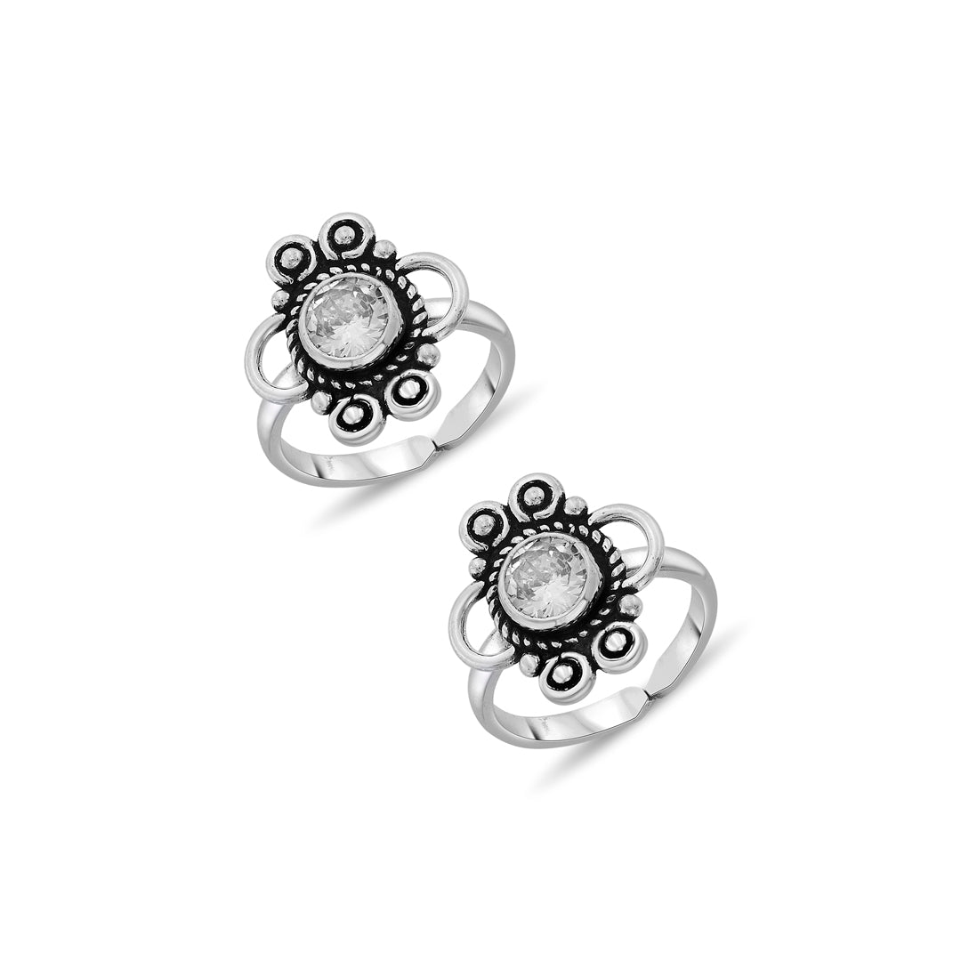 Luna Twist Oxidized Silver Toe Ring