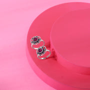 Sapphire Bloom Oxidized Silver Toe Ring