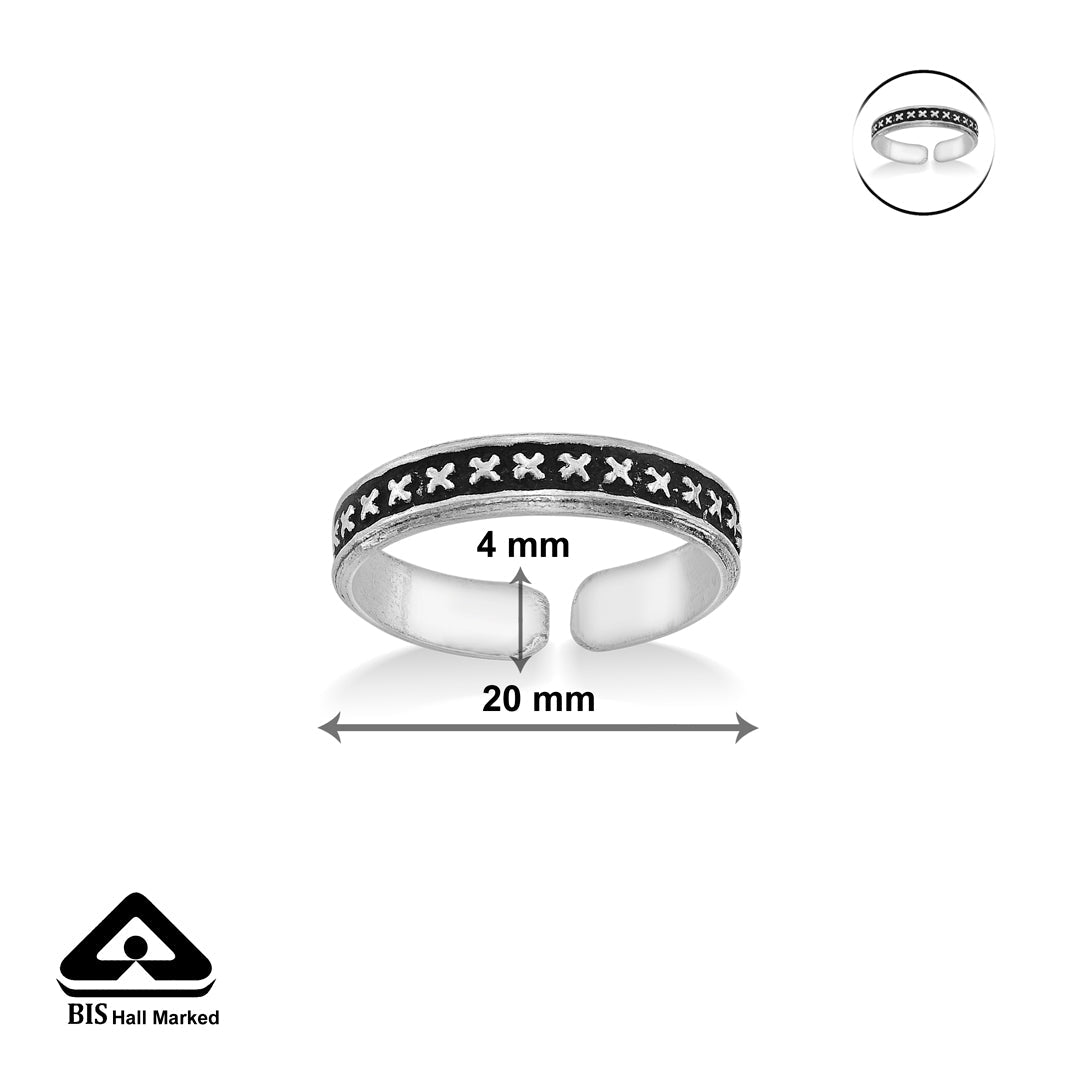 Nova Shine Oxidized Silver Toe Ring