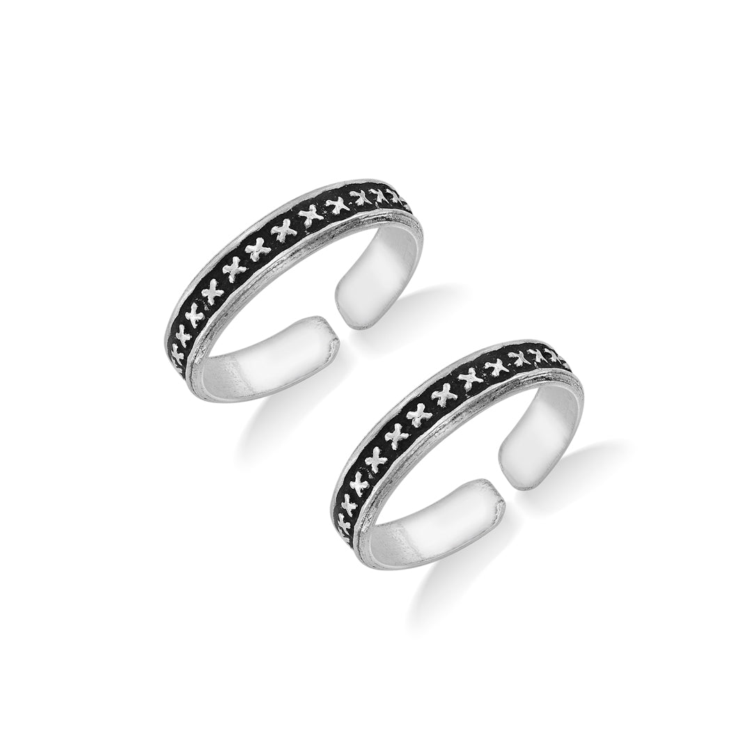 Nova Shine Oxidized Silver Toe Ring