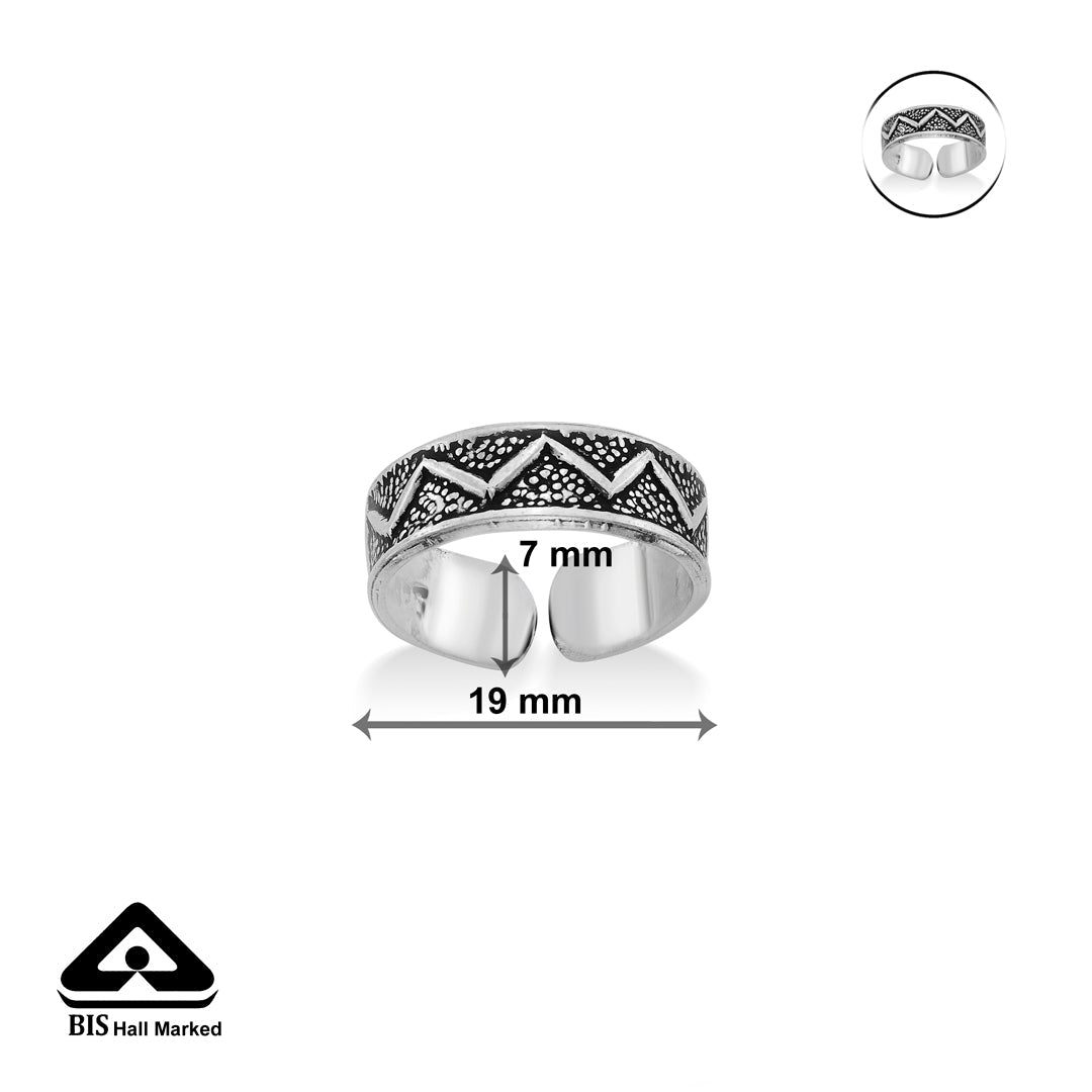 Etheral Line Oxidized Silver Toe Ring