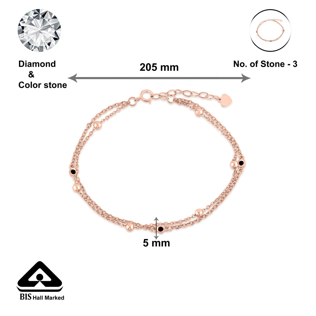 Noble Roseate Silver Flexible Bracelet