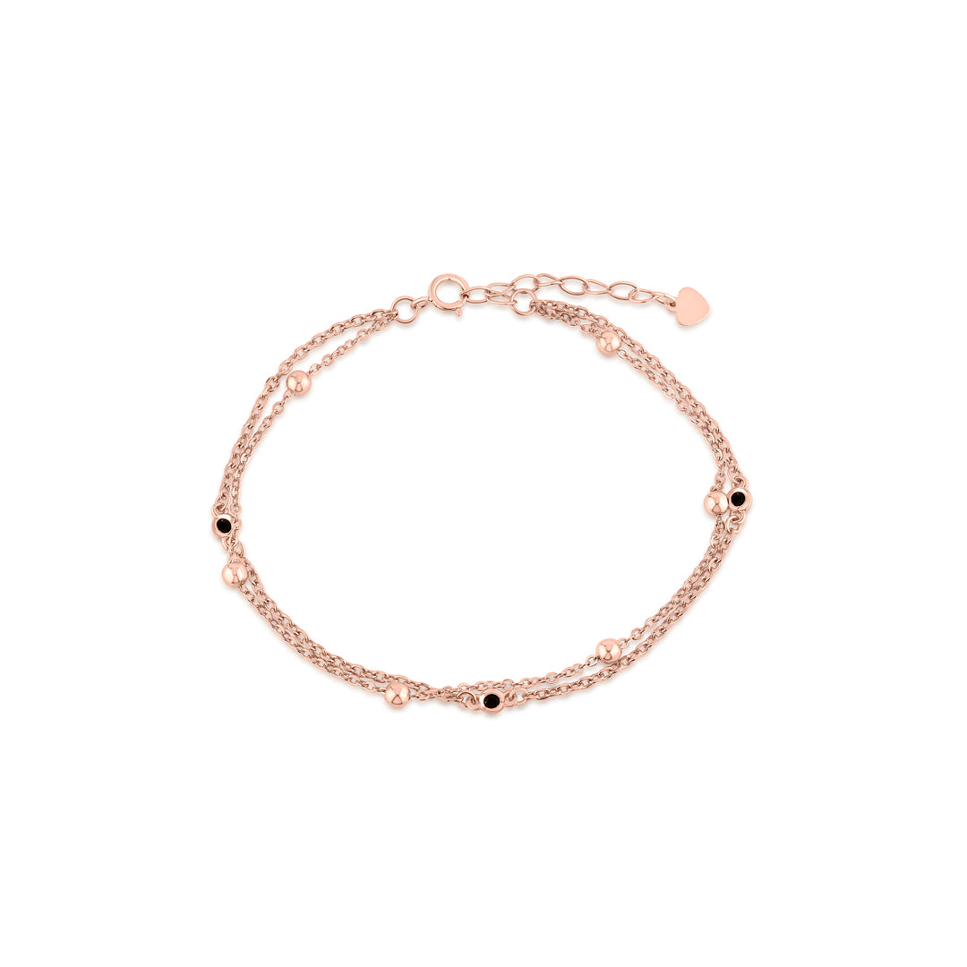 Noble Roseate Silver Flexible Bracelet