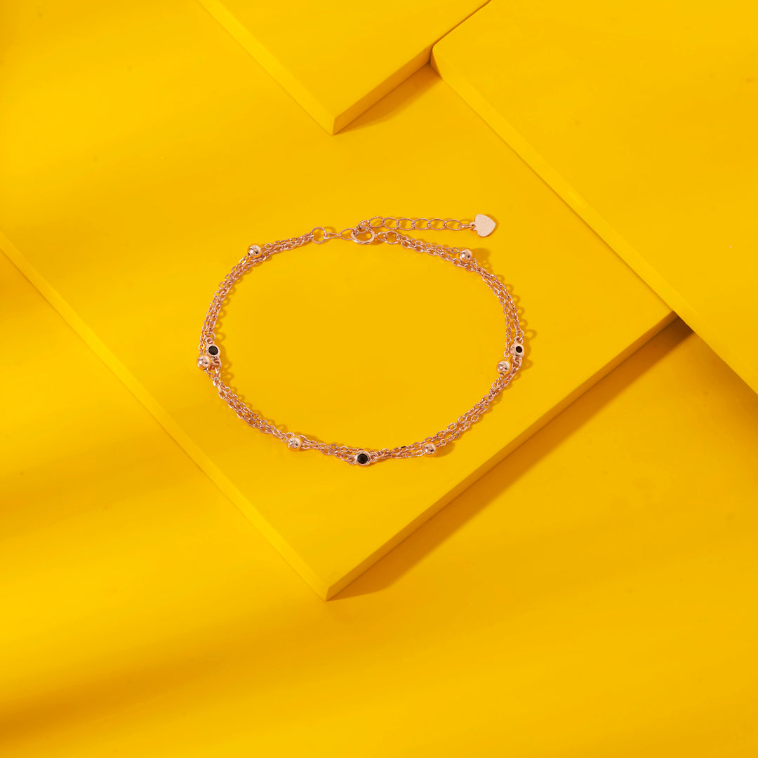 Noble Roseate Silver Flexible Bracelet