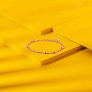 Noble Roseate Silver Flexible Bracelet