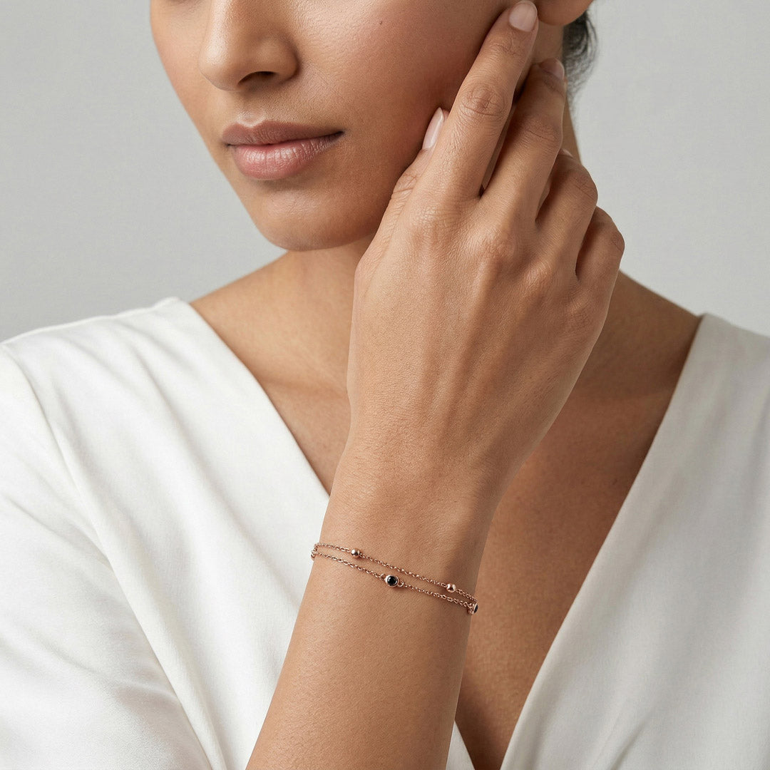 Noble Roseate Silver Flexible Bracelet