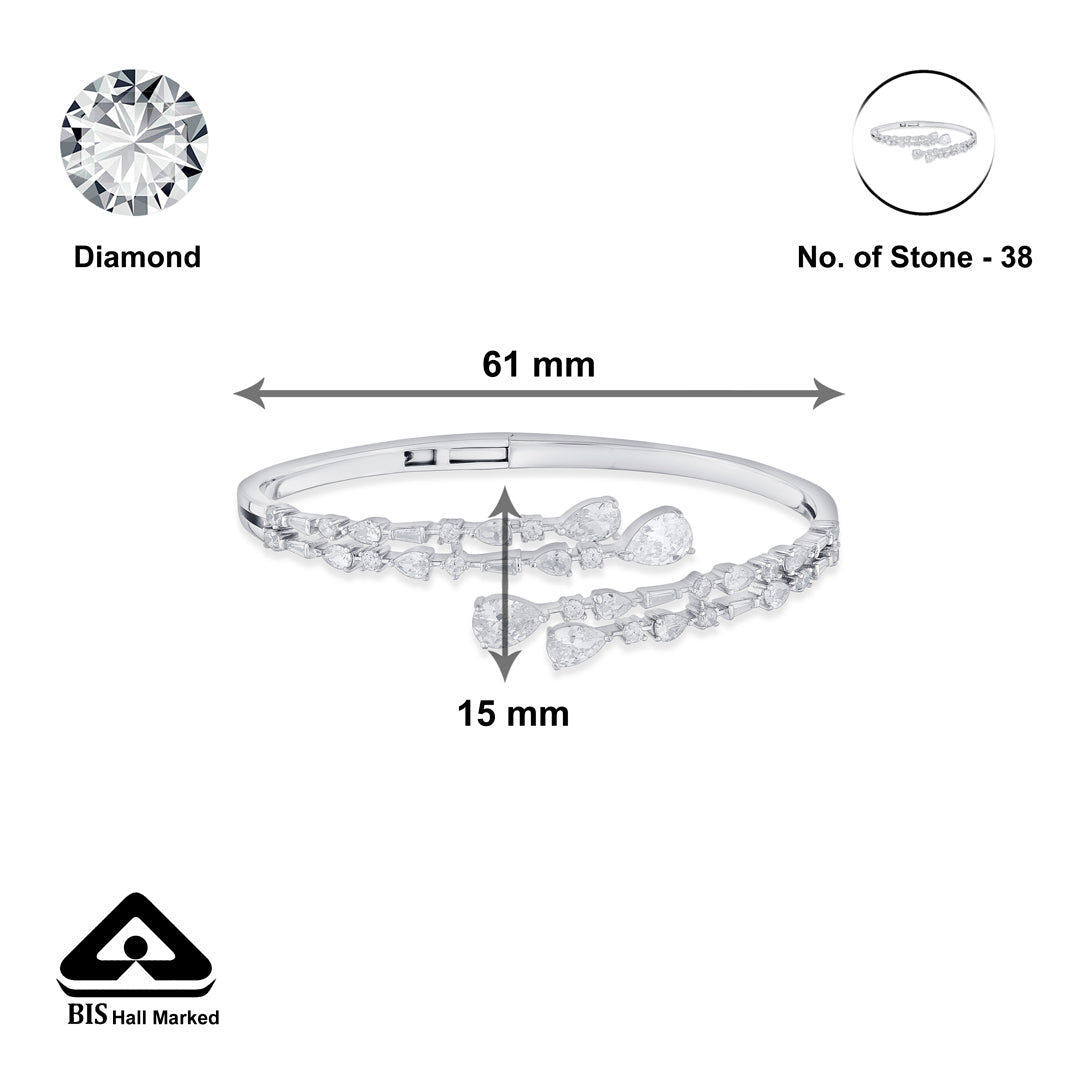 Drop Links Silver Oval Bracelet