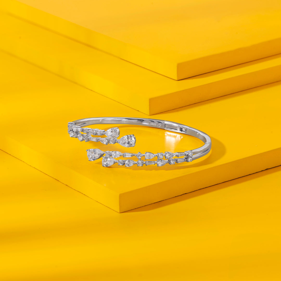 Drop Links Silver Oval Bracelet