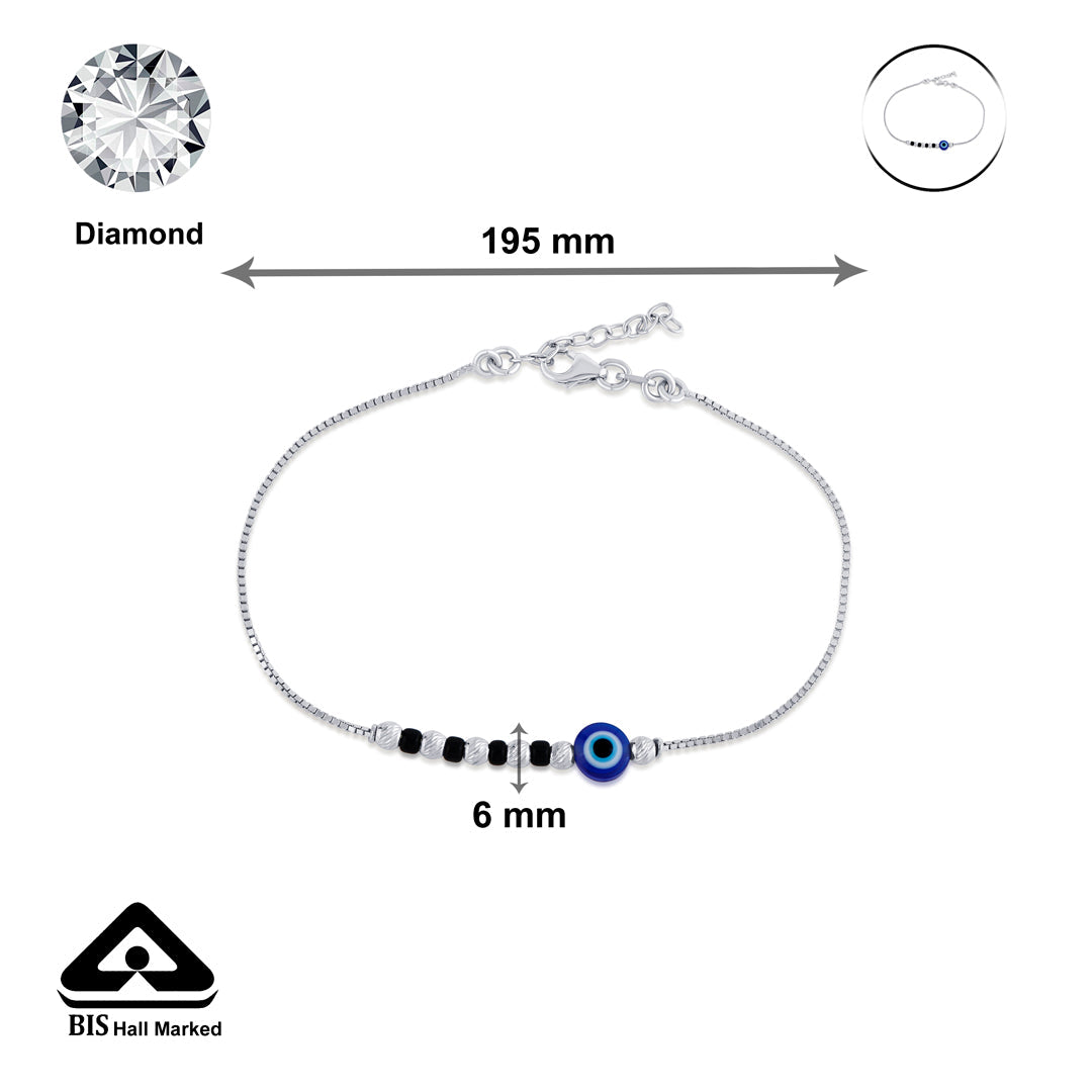 Nazar Chain Silver Flexible Bracelet