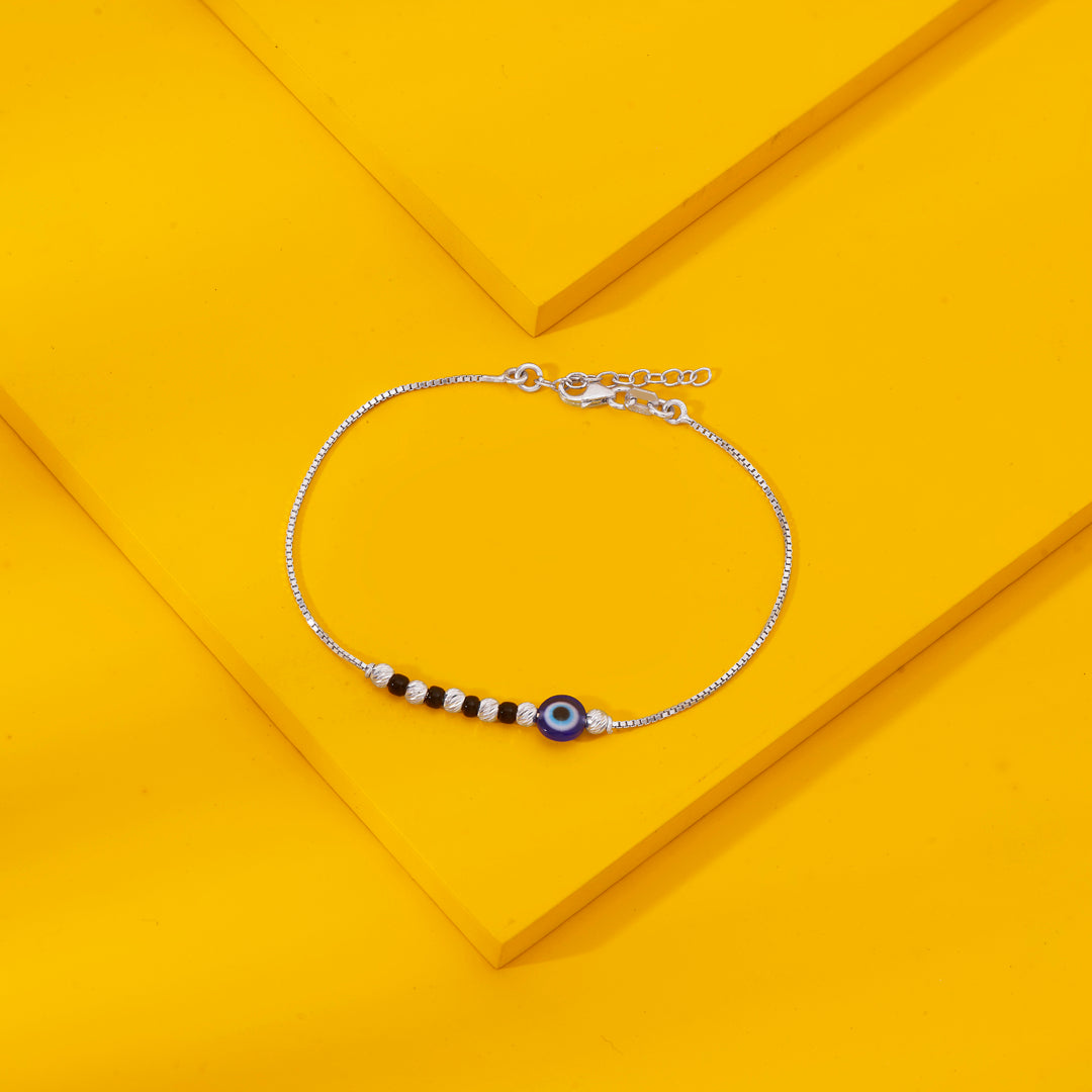 Nazar Chain Silver Flexible Bracelet