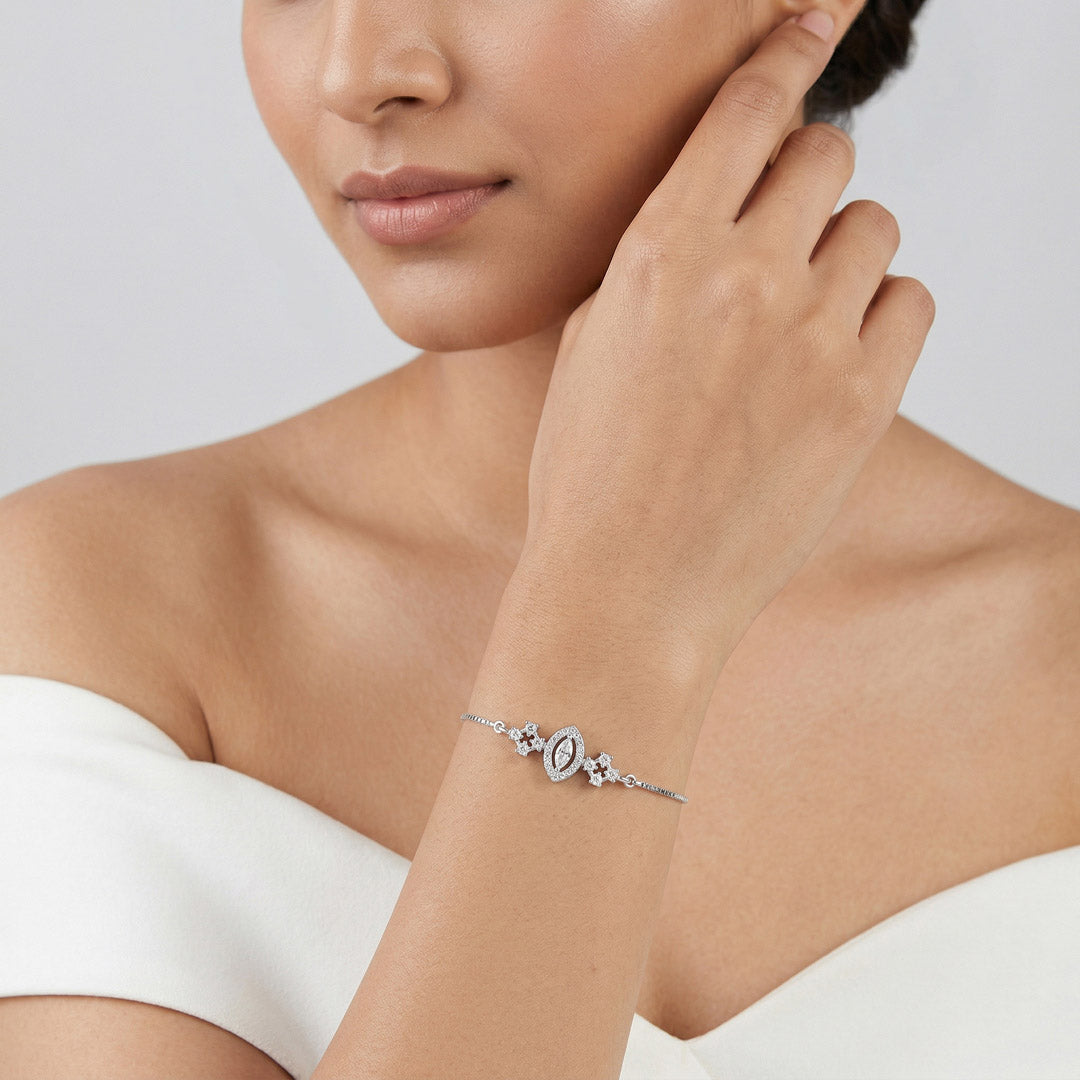 Nova Beam Silver Flexible Bracelet