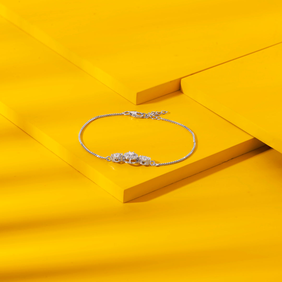 Opal Glow Silver Flexible Bracelet