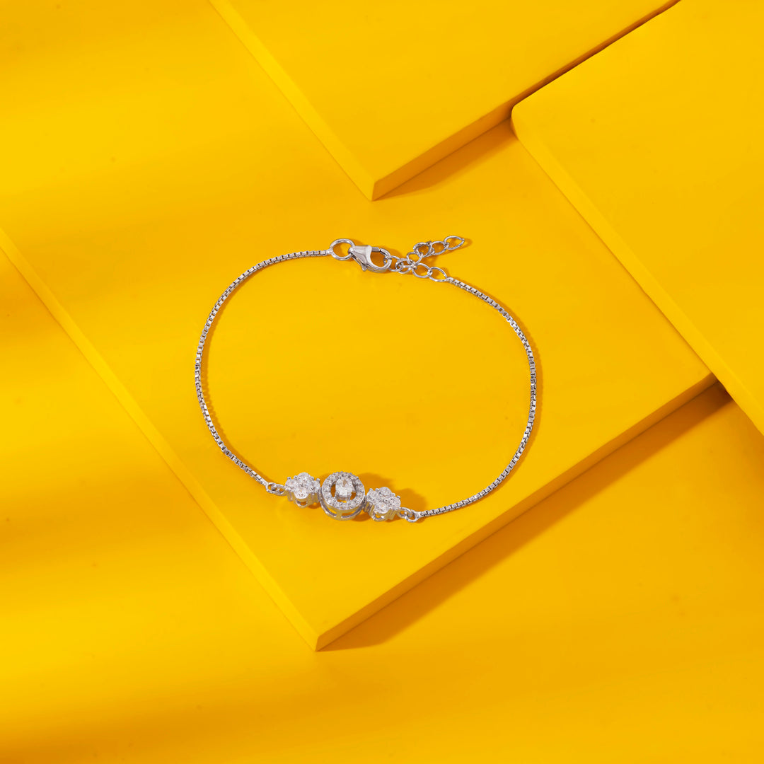Opal Glow Silver Flexible Bracelet