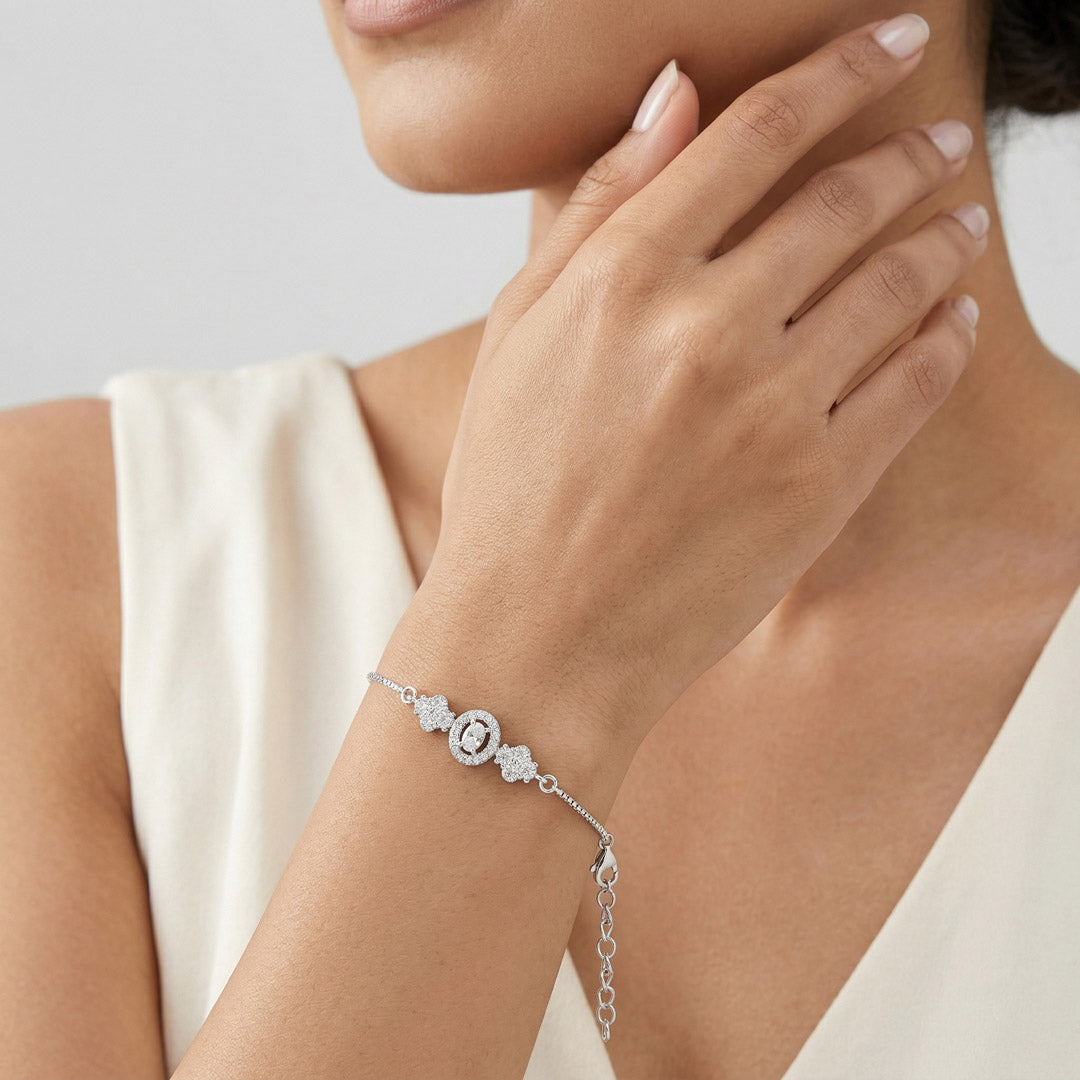 Opal Glow Silver Flexible Bracelet