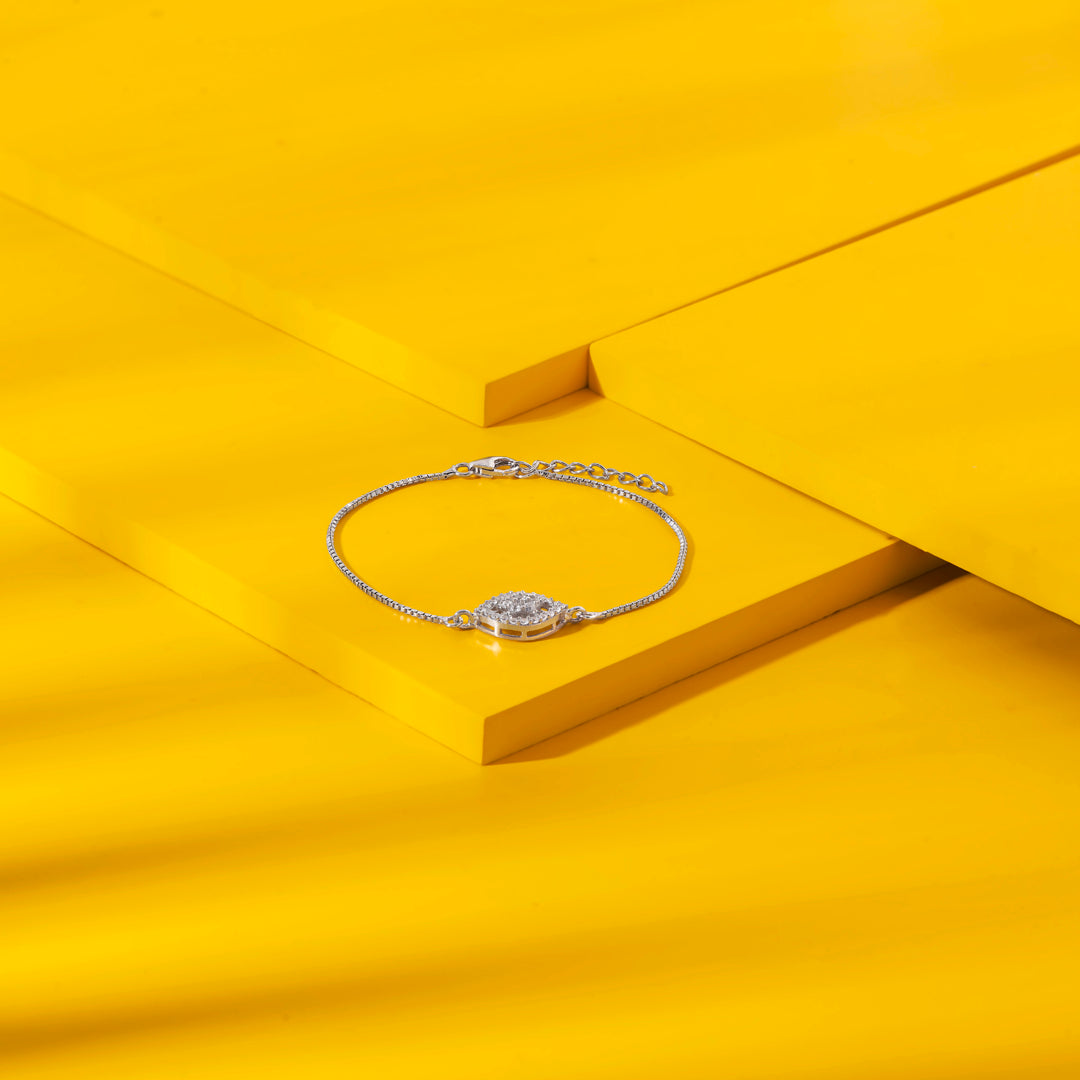 Glam & Gleam Silver Flexible Bracelet