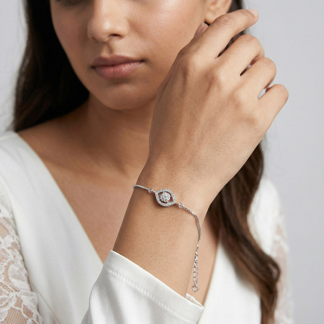 Glam & Gleam Silver Flexible Bracelet
