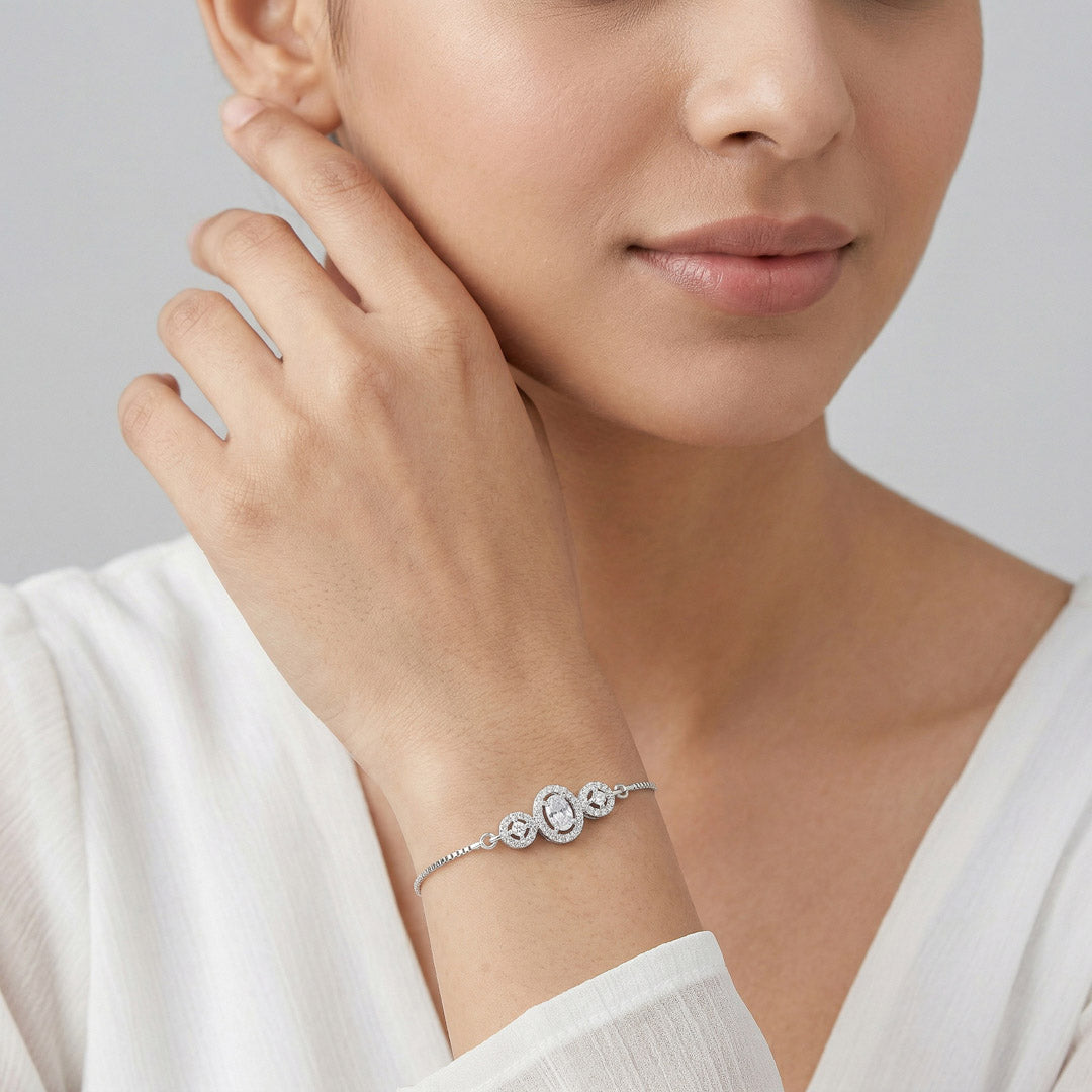 Opal Pop Silver Flexible Bracelet