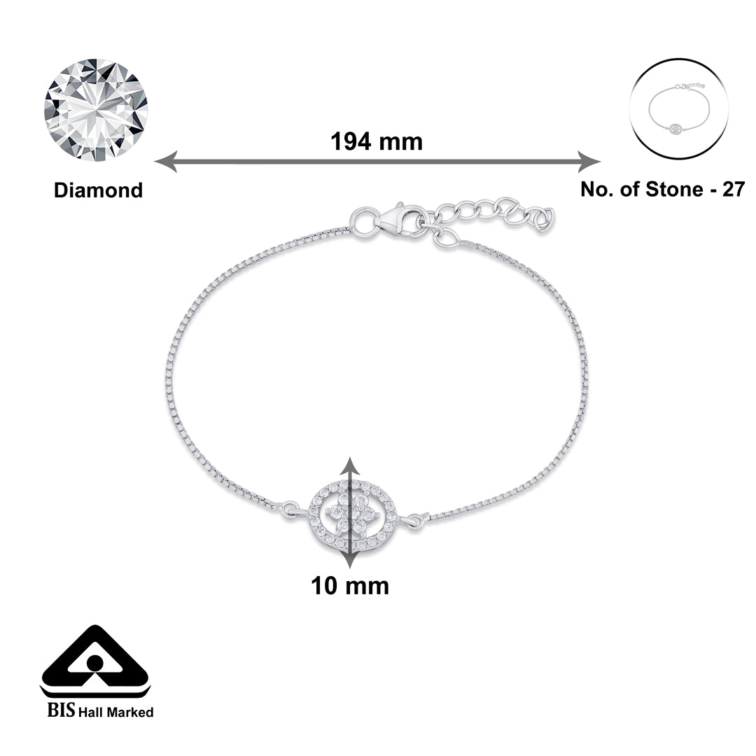 Oval Bloom Silver Flexible Bracelet