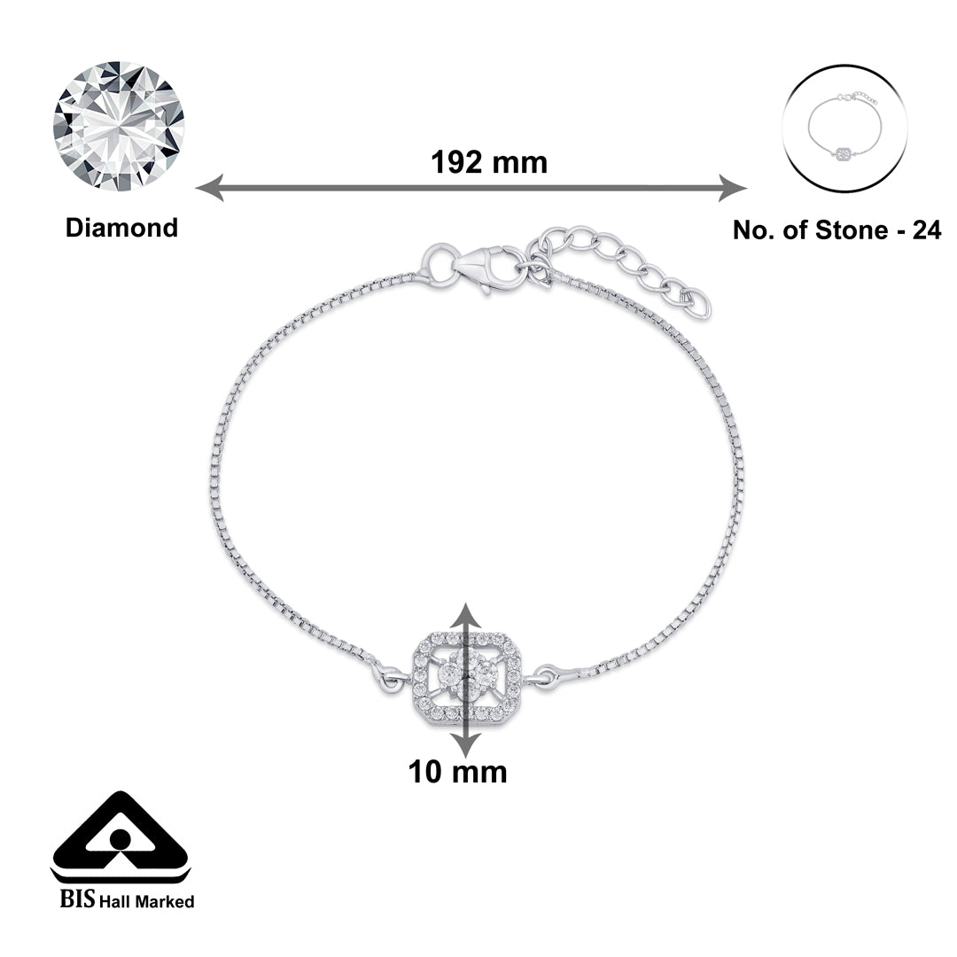 Edge Bloom Silver Flexible Bracelet