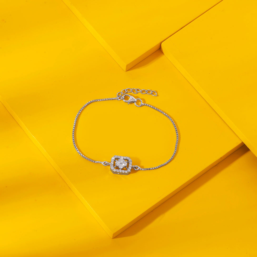 Edge Bloom Silver Flexible Bracelet