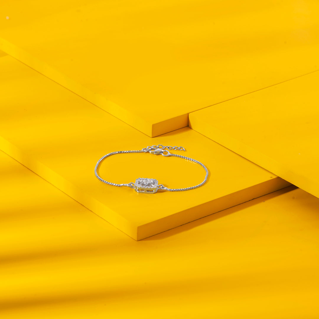 Edge Bloom Silver Flexible Bracelet