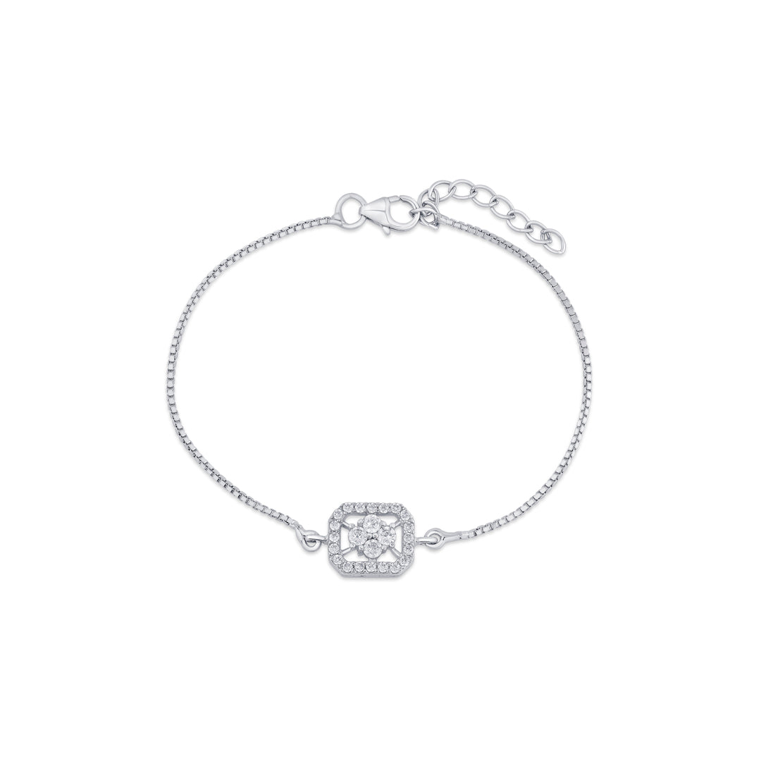Edge Bloom Silver Flexible Bracelet