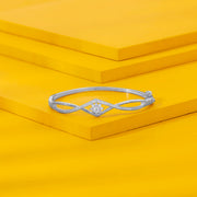 Crystal & Velvet Silver Oval Bracelet
