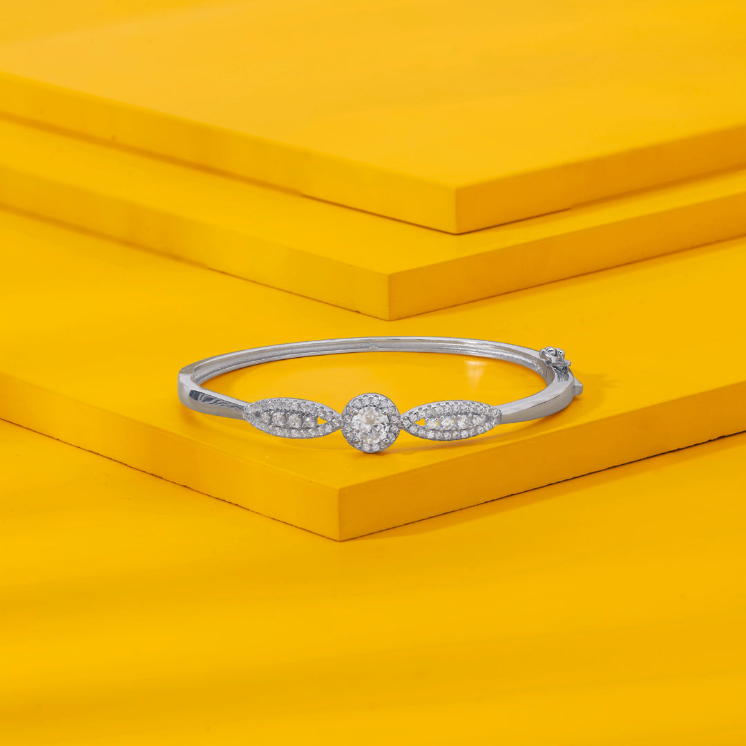 Celeste Shine Silver Oval Bracelet