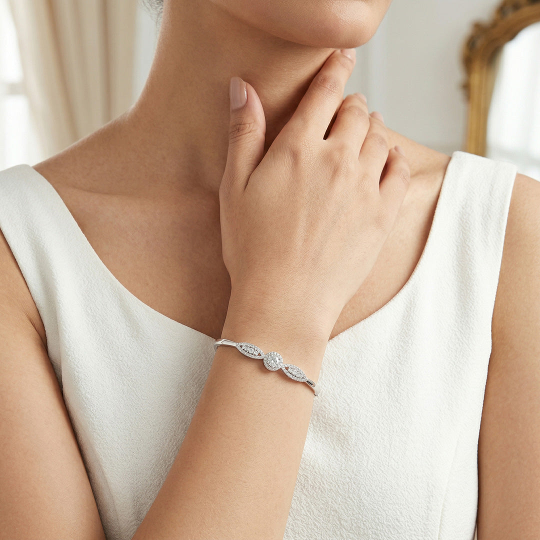 Celeste Shine Silver Oval Bracelet