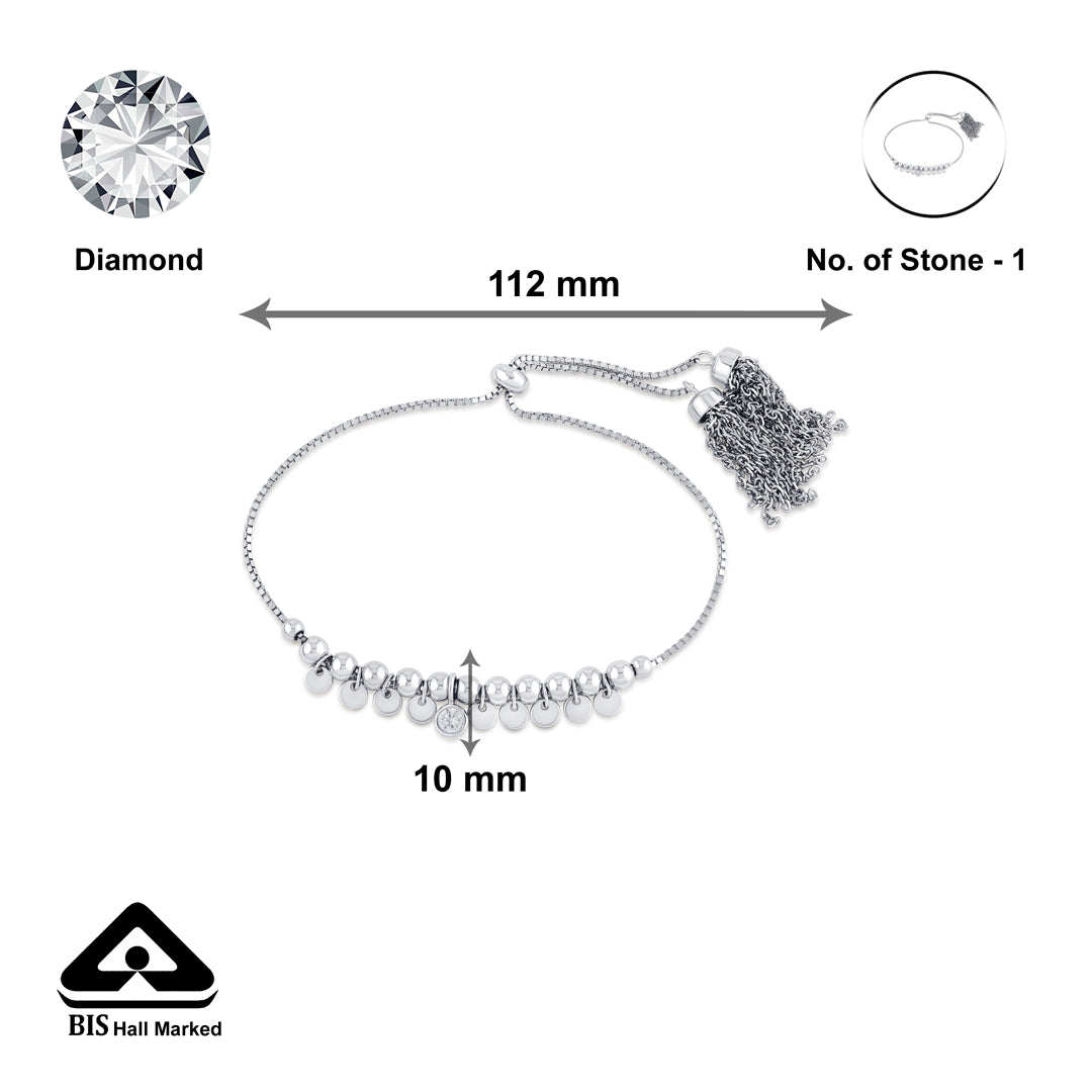 Sphere Chain Silver Adjustable Bracelet