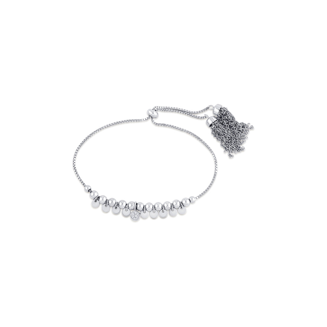 Sphere Chain Silver Adjustable Bracelet