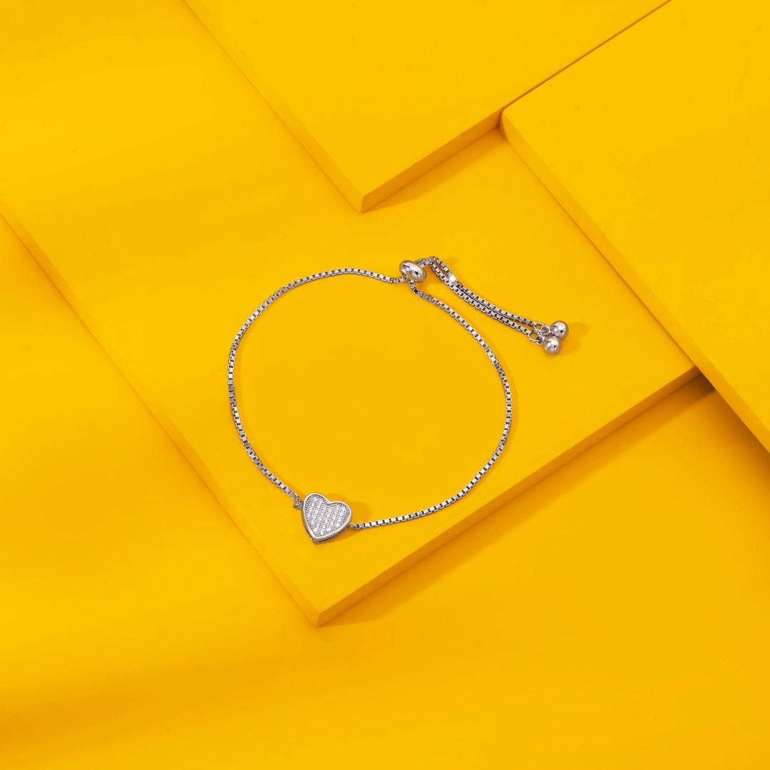 Mystic Heart Silver Adjustable Bracelet