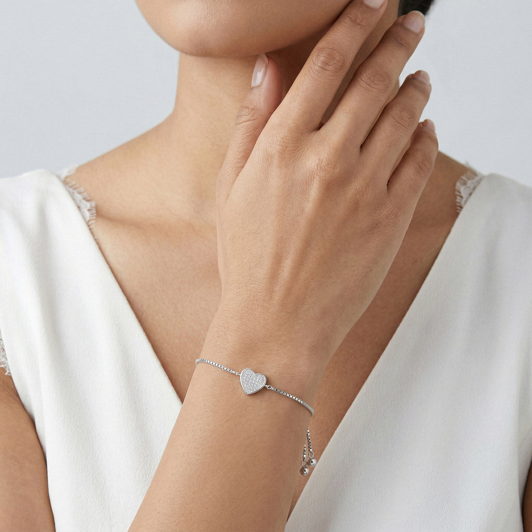 Mystic Heart Silver Adjustable Bracelet