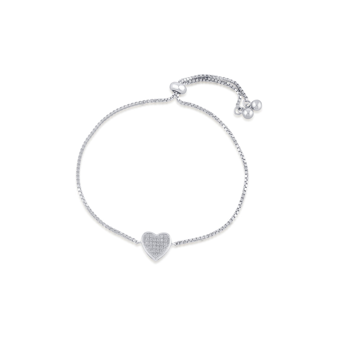 Mystic Heart Silver Adjustable Bracelet