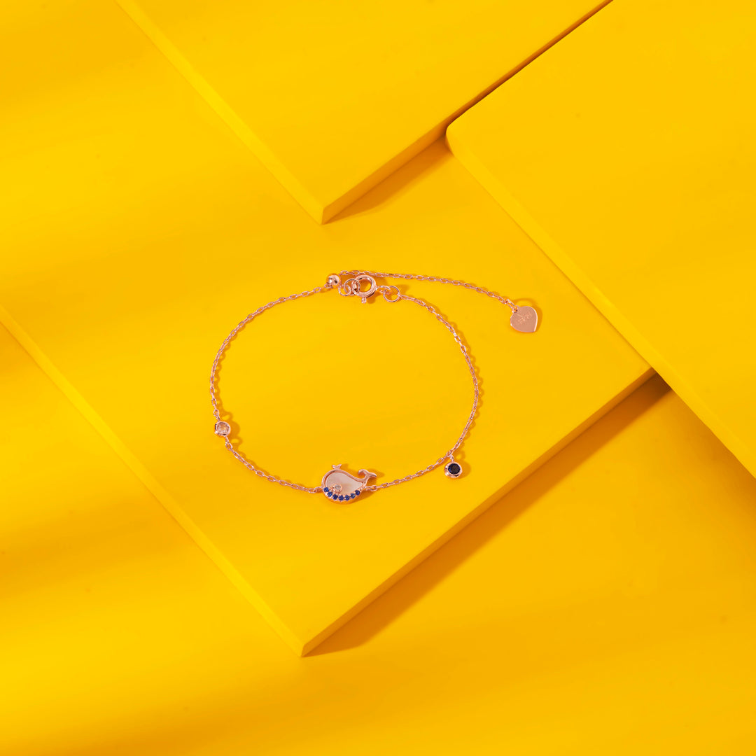 Roseate Whale Silver Flexible Bracelet