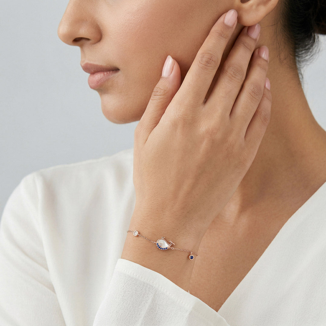 Roseate Whale Silver Flexible Bracelet