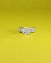 Luminous Charm Stone Studded Silver Fashion Ring