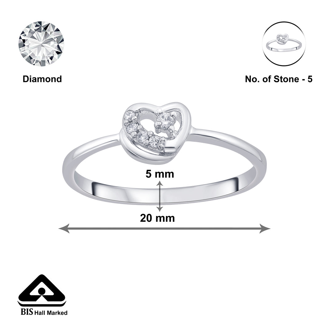 Heart Flutter Silver Ring