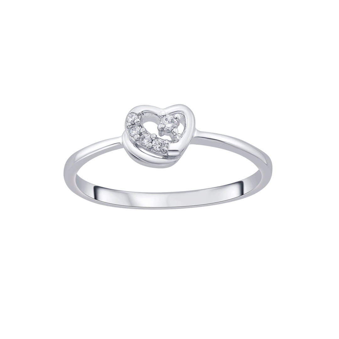 Heart Flutter Silver Ring