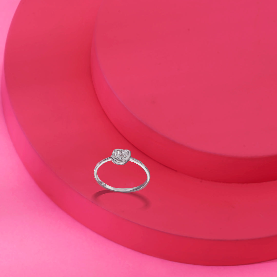 Heart Flutter Silver Ring