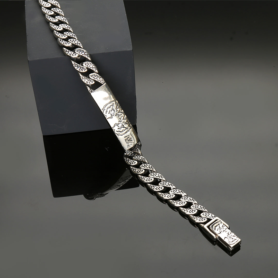Interlinked Mens Silver Bracelet