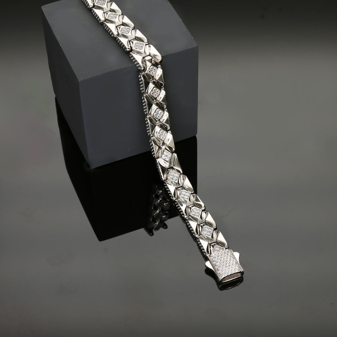Patterns of Grace Mens Silver Bracelet