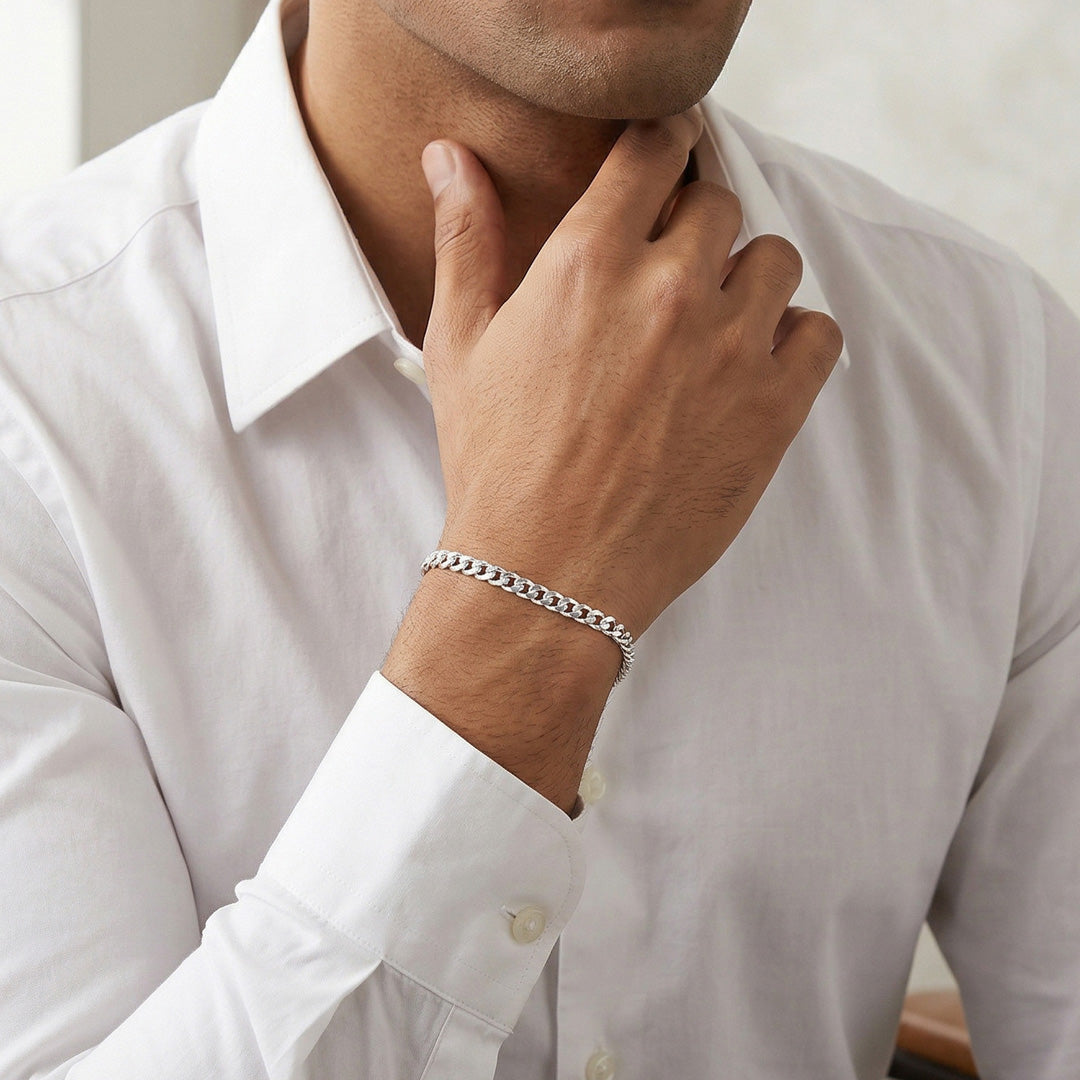 Aero Link Silver Men's Bracelet